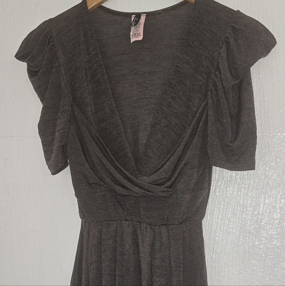 Express Black Cowl Neck Ruched Dress